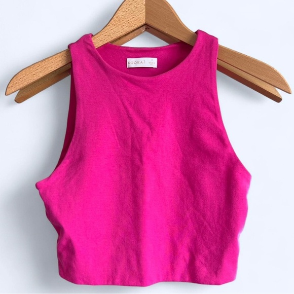 KOOKAI Womens Hot Pink Party Preppy Summer Vacation Sleeveless Crop Top 0 - Picture 1 of 6